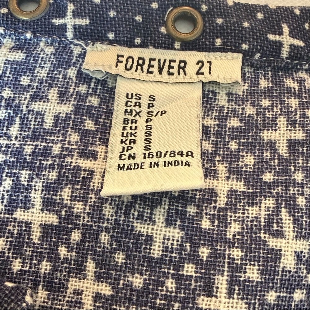 Forever 21 navy + white boho tunic dress • size S - Picture 5 of 8